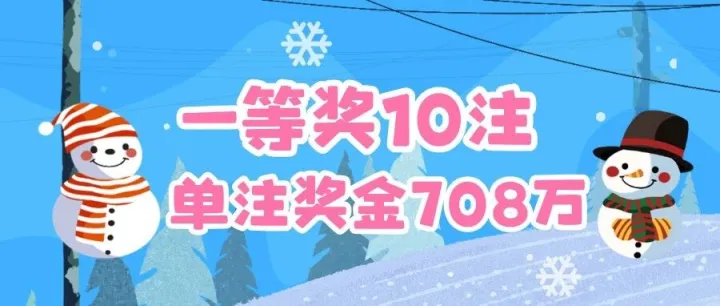 双色球一等奖10注708万元，奖池26.97亿元