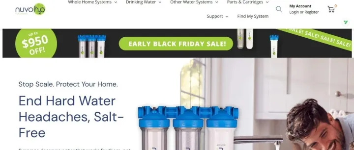 NuvoH2O 软水系统独立站分析与品牌增长模式解析