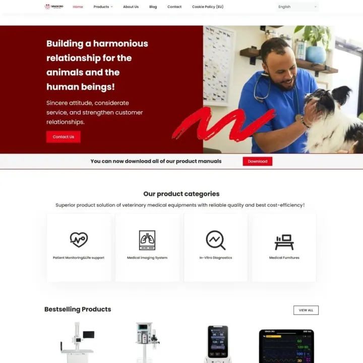 兽医医疗设备与<em>动物</em>健康<em>科技</em>外贸独立站搭建案例