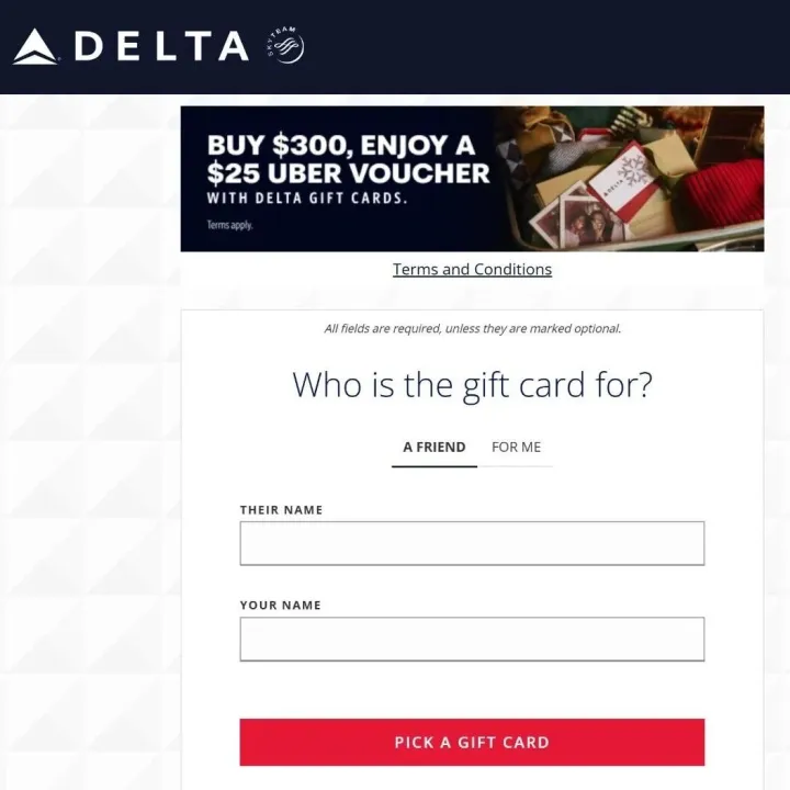 购买 Detla 礼品卡送 Uber 礼品卡，叠加 AMEX OFFER 更划算