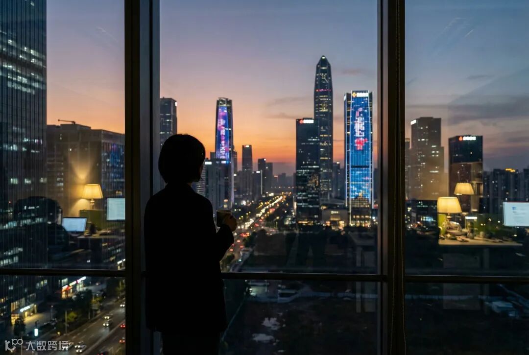 深圳夜景办公楼窗外