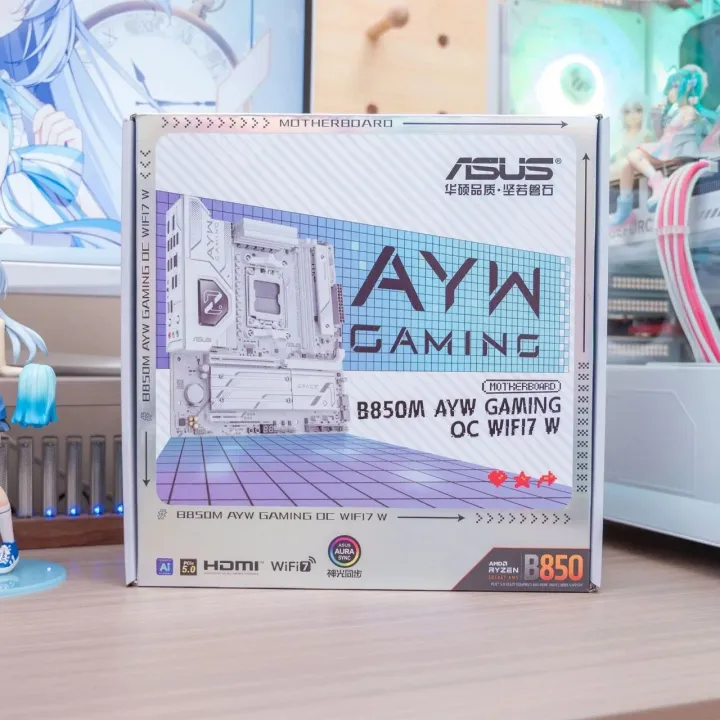 白色AM5超频小板——华硕B850M-AYW <em>GAMING</em> OC开箱