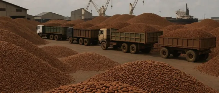 科特迪瓦可可豆在港口大量积压