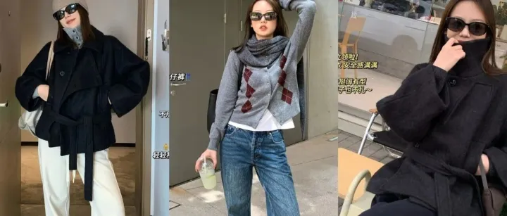 面料 版型都YYDS的 短款腰带廓形外套