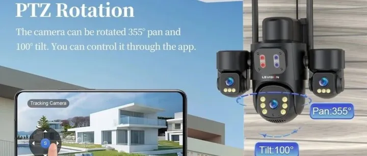 「LS-AOV04-4G」AOV 24/7 3K 12X Zoom Three Screen Solar Camera