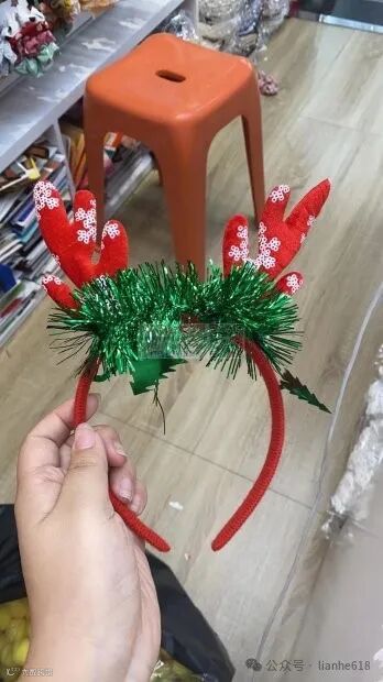 手工活外发,圣诞鹿角打胶,上弹簧,发东阳