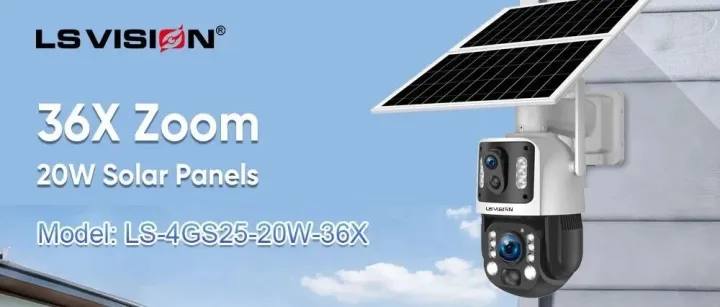 「LS-4GS25-20W-36X」AI 4G Security Solar Camera with 36X Zoom