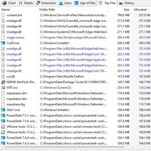 TreeSize <em>视图</em>：大文件<em>视图</em>