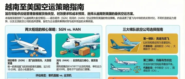 越南至美国空运运力配置与时效解析