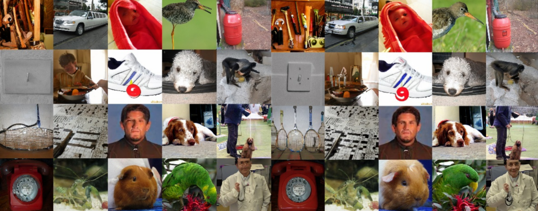 ImageNet 512x512 生成结果。左：原模型 右：DDO 微调后的模型