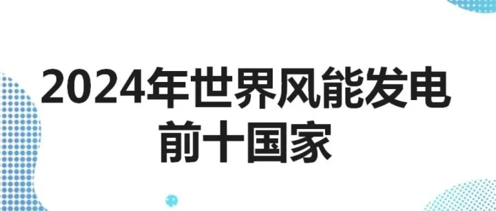 2024年世界风能发电前十国家