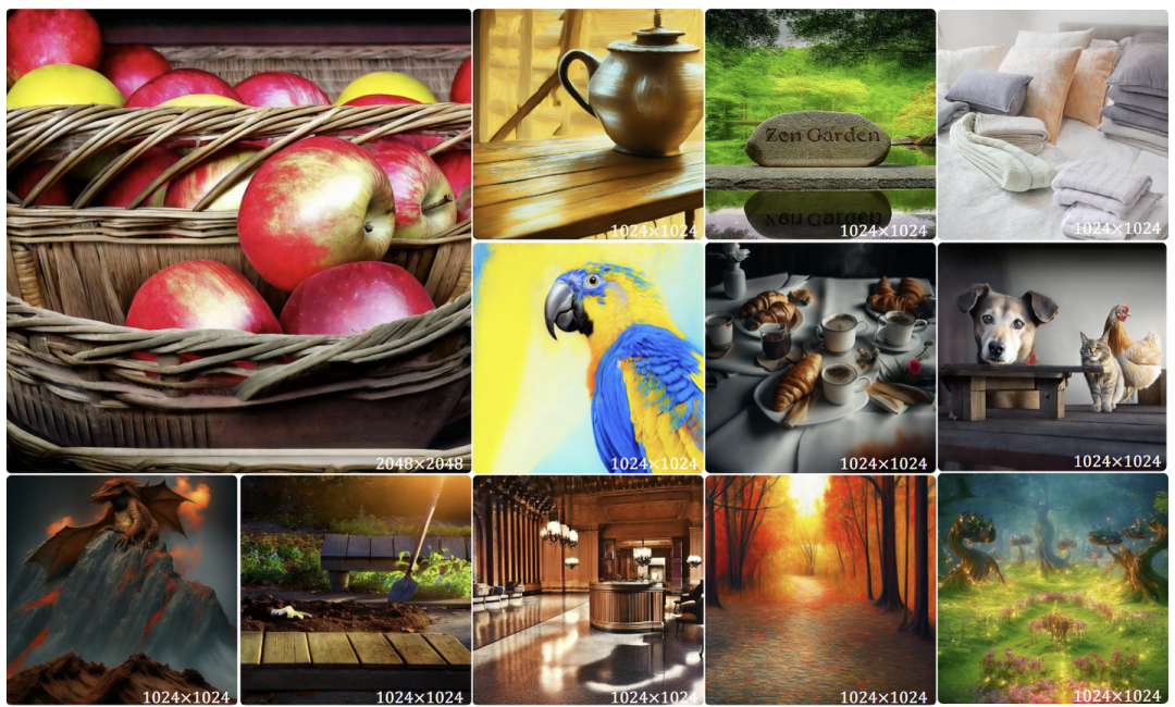 图1：本文的 2.7B AR 模型使用 token-shuffle 生成的高分辨率图像