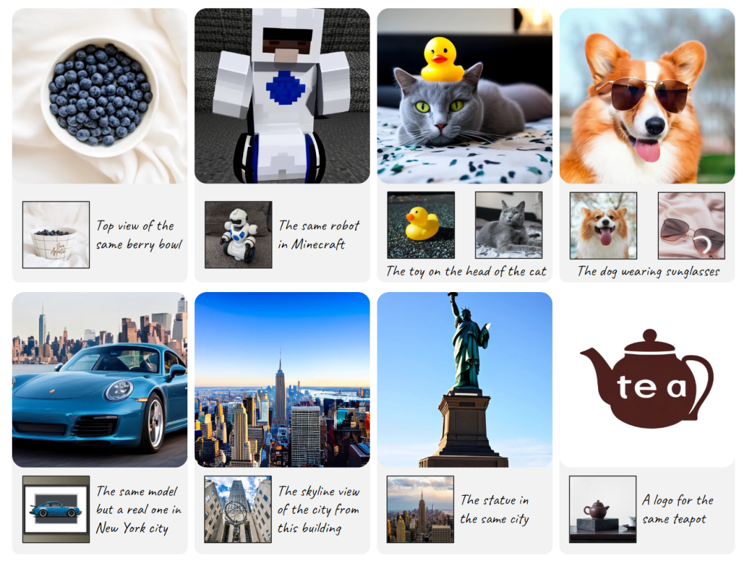 图12：指令微调的定性结果。指令微调的 MetaQuery 实现了强大的 subject-driven 能力 (第1行)，可以通过多模态输入进行推理以生成图像 (第2行)