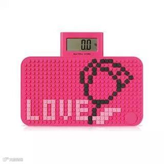 YESHM乐拼DIY电子人体称 精准便携体重秤 卡通创意乐高拼图秤