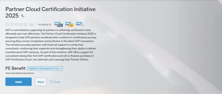 最后30天！SAP合作伙伴云认证计划Development Fund资金支持