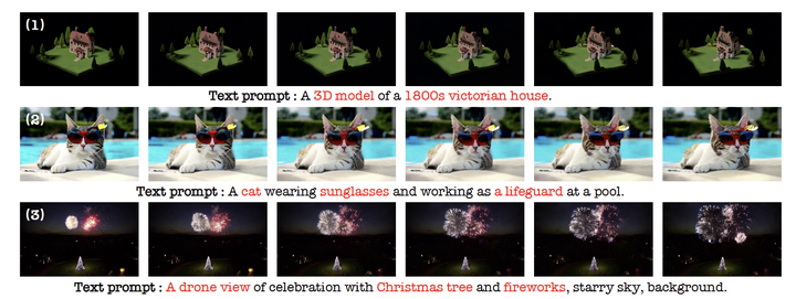 图8：Text-to-video generation 结果