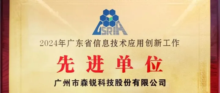 森锐科技荣获2024年广东省信息技术应用创新工作“先进单位”