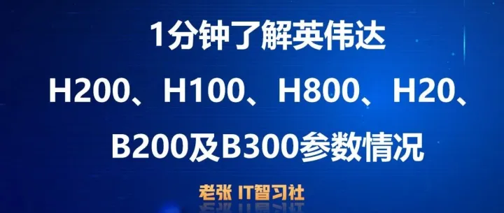 1分钟了解英伟达H200、H100、H800、H20、B200及B300参数情况（附资料下载）