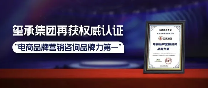 品牌营销助力企业破局增长！玺承集团斩获 “电商品牌营销咨询品牌力第一” 权威认证