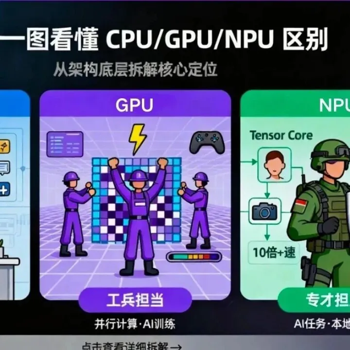 CPU、GPU<em>和</em>NPU，<em>一个</em><em>字母</em>之差，三者到底有什么区别？