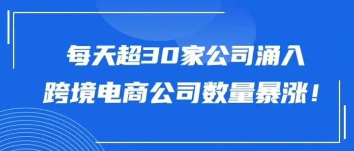 每天超30家公司涌入，跨境電商公司數(shù)量暴漲！