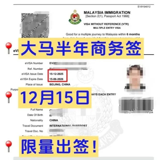 2026马来西亚半年多次商务签证