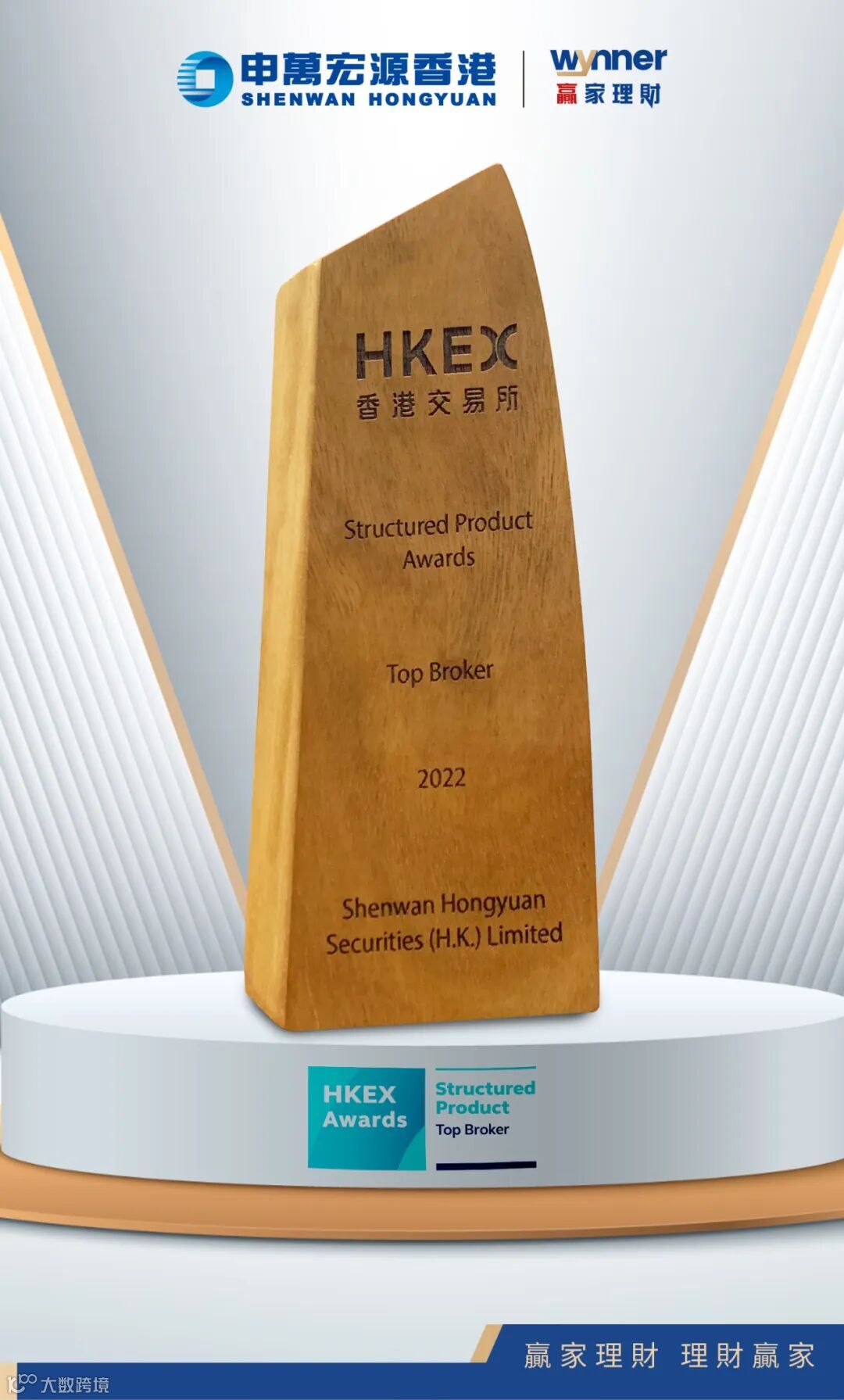 申万宏源证券(香港)荣获《香港交易所》颁发「2022最活跃经纪商-结构性产品」- 大数跨境