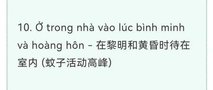 【基孔肯雅热】越南语词汇+句子