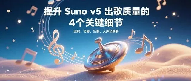 提升 Suno v5 出歌质量的 4 个关键细节：结构、节奏、乐器、人声全解析