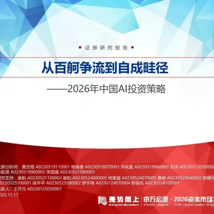 从百舸争流到自成畦径——2026年中国AI投资策略