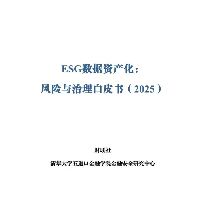 清华大学 | ESG<em>数据</em>资产化：风险与<em>治理</em>白皮书（2025）