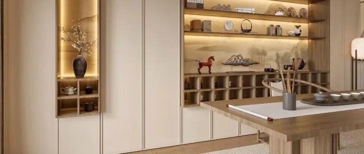 全屋定制 | 用爱格板定制茶空间，东方韵味立显