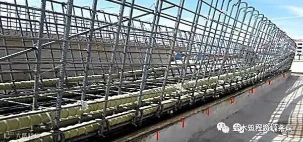 后张法预应力箱梁施工做法细节展示-在台座两侧标记坐标定位点