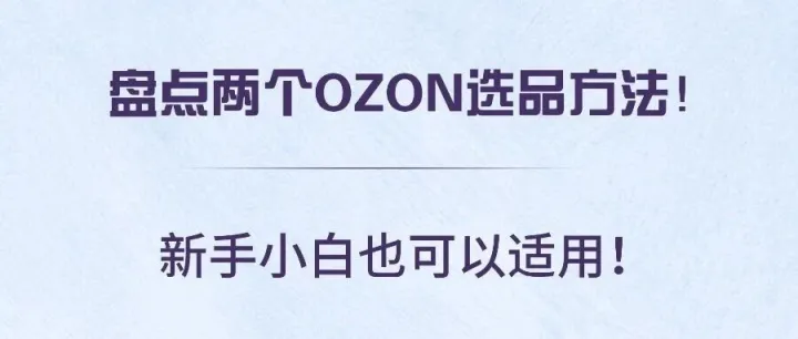 盤點(diǎn)兩個OZON選品方法！新手小白也可以適用！
