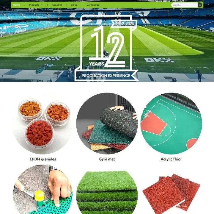 运动地坪与人造草坪材料外贸独立站搭建案例