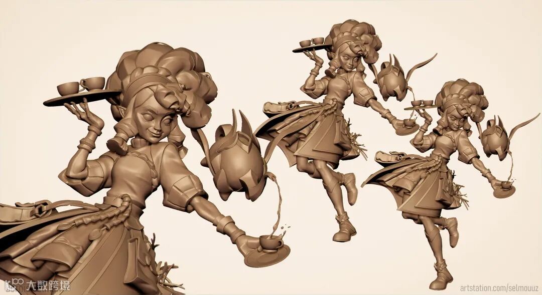 Pouring Dreams - 3d Handpainted Study