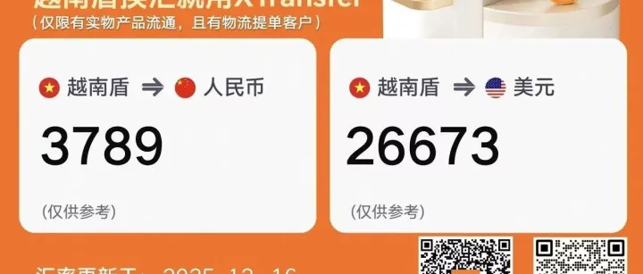 12月16日汇率越南盾 换人民币：3789！(只适合贸易商)