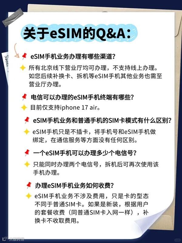 iPhone Air来了！北京电信宣布9月19日开放eSIM办理 套餐资费、权益不变