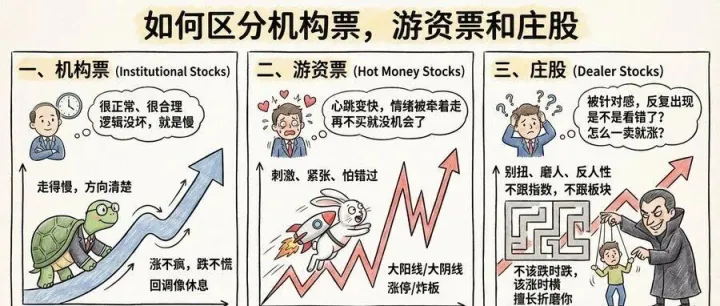 【如何区分机构票，游资票和庄股】