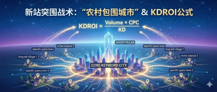 【每日SEO 45】新站硬刚大词必死！用KDROI公式+幽灵支柱，0权重逆袭大词！