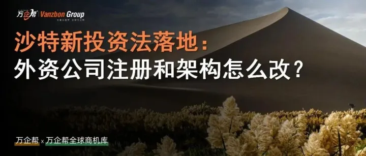 万企帮观察｜沙特新投资法落地：外资公司注册和架构怎么改？