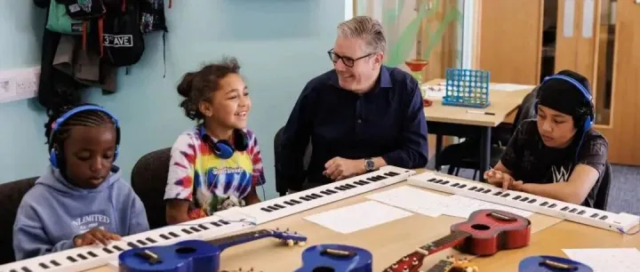 英国首相<em>音乐</em>课堂上的MIDIPLUS折叠<em>钢琴</em>