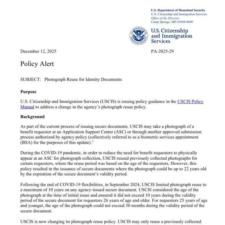 美国：严控移民照片，自拍不再受理！