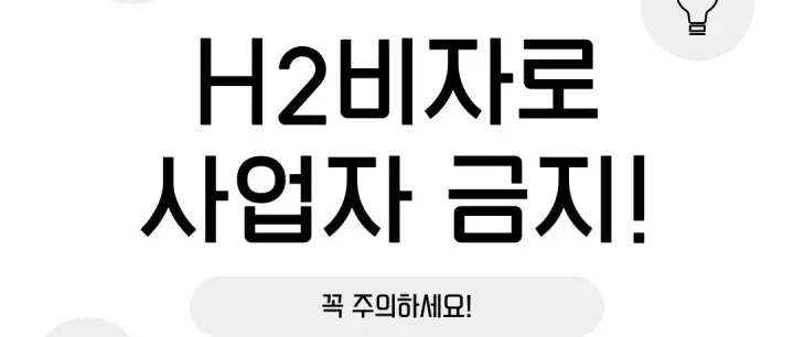 H2<em>비</em><em>자</em>로 <em>사</em><em>업</em>하면 불법입니다!