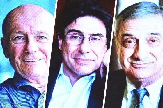 From left: Peter Howitt, Philippe Aghion and Joel Mokyr.