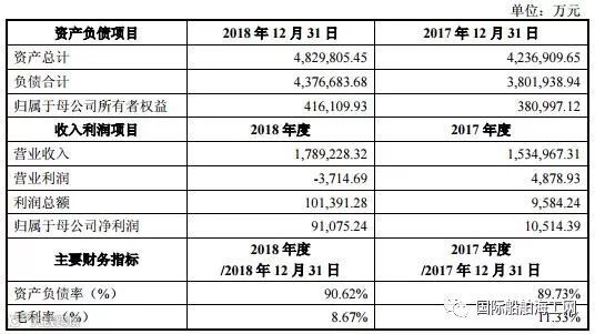 内江南造船主要财务指标
