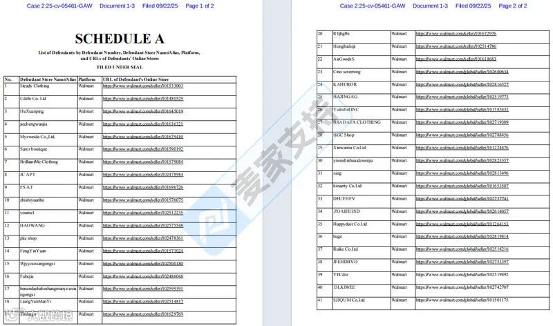 5-cv-05461，服饰品牌mawclos维权，41个沃尔玛涉案店铺被TRO全军覆没！"