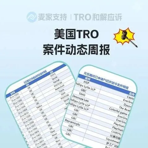 元旦假期1500+店被申請缺席！美國TRO案件最新進展速覽！