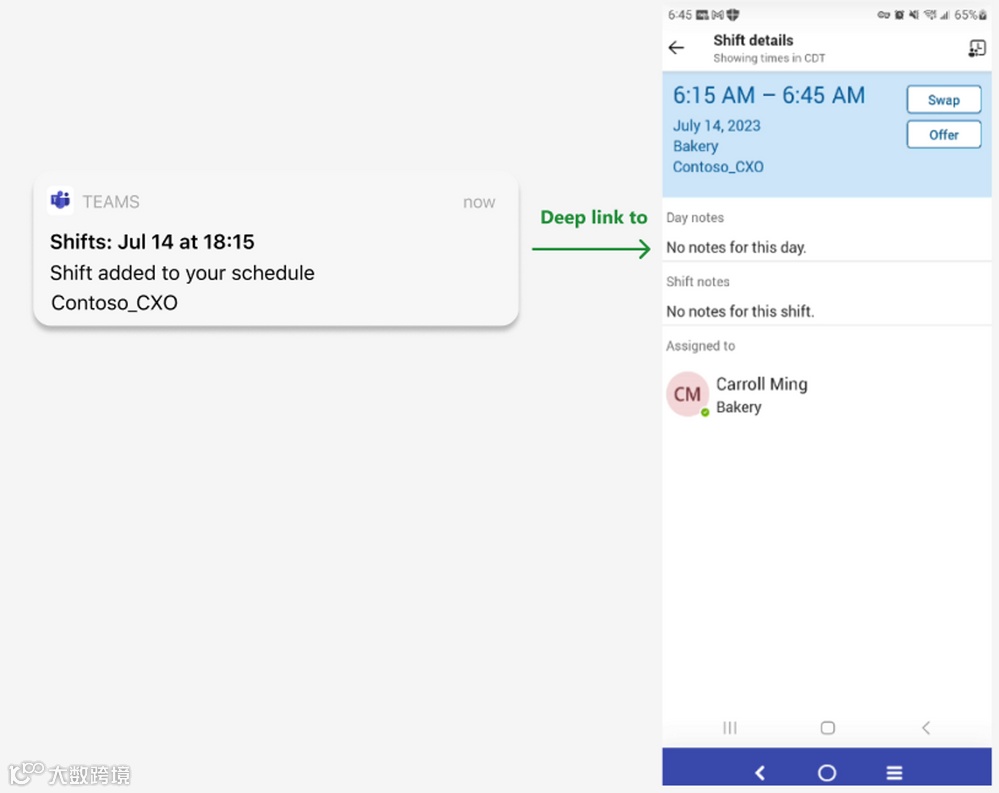 微软优化 Teams Shifts 应用,可向指定员工发送调班通知