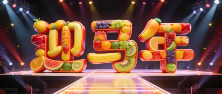 【每日AI共创挑战 第20期】 迎马年水果3D创意立体字走秀会